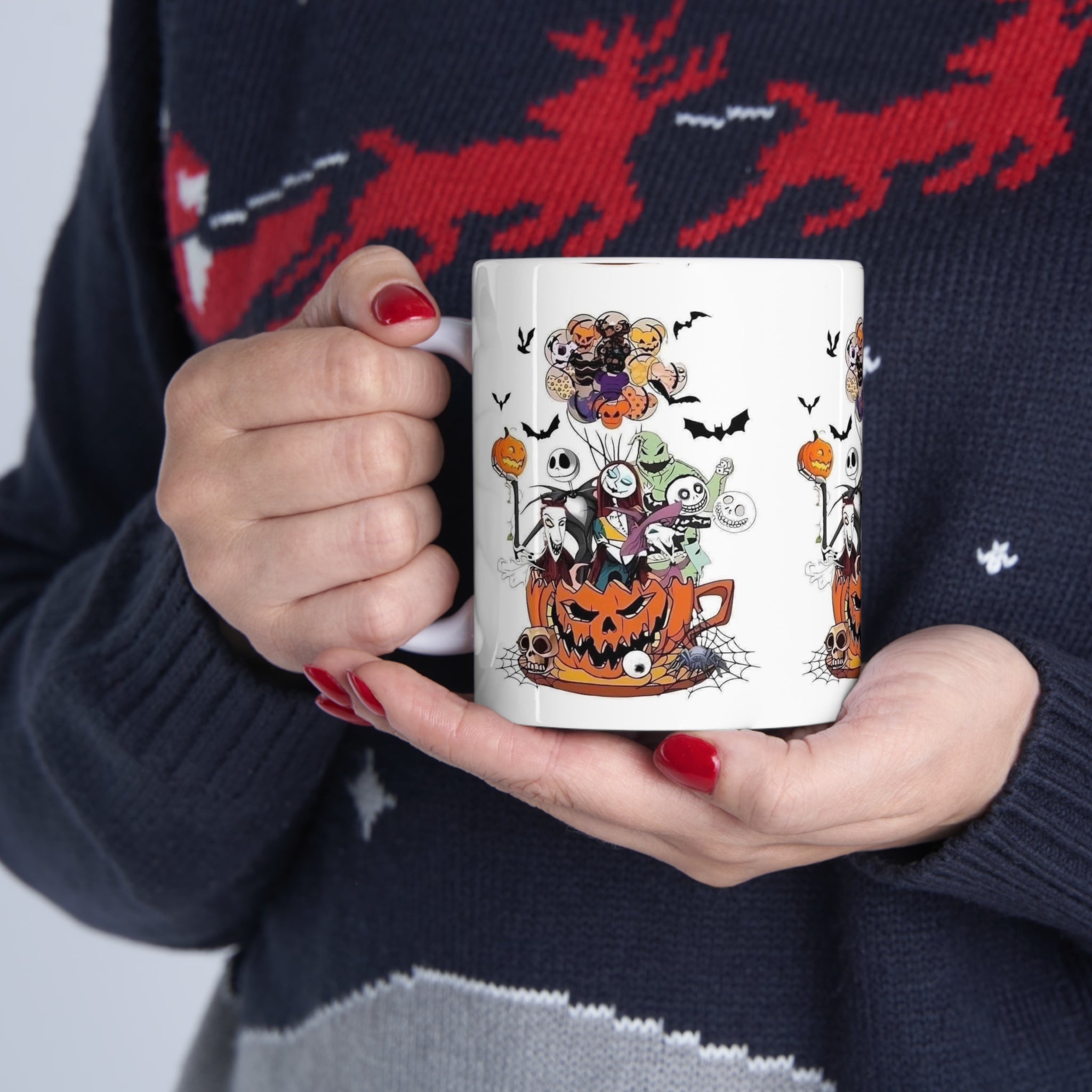Nightmare Before Christmas- ๐ White Ceramic Mug - Creations by Chris and Carlos
